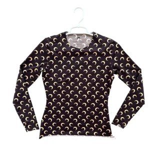 Marine Serre Brown Moon Print 'Second Skin' Top – Size XL (Brown)